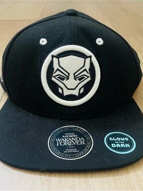 Marvel Black Panther Glow Accent Snapback Hat - Black & White, Boys